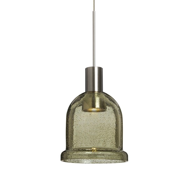 Besa Lighting Kiba Cord Pendant, Latte Bubble, Satin Nickel Finish, 1x3W LED 1XT-KIBALT-LED-SN - main